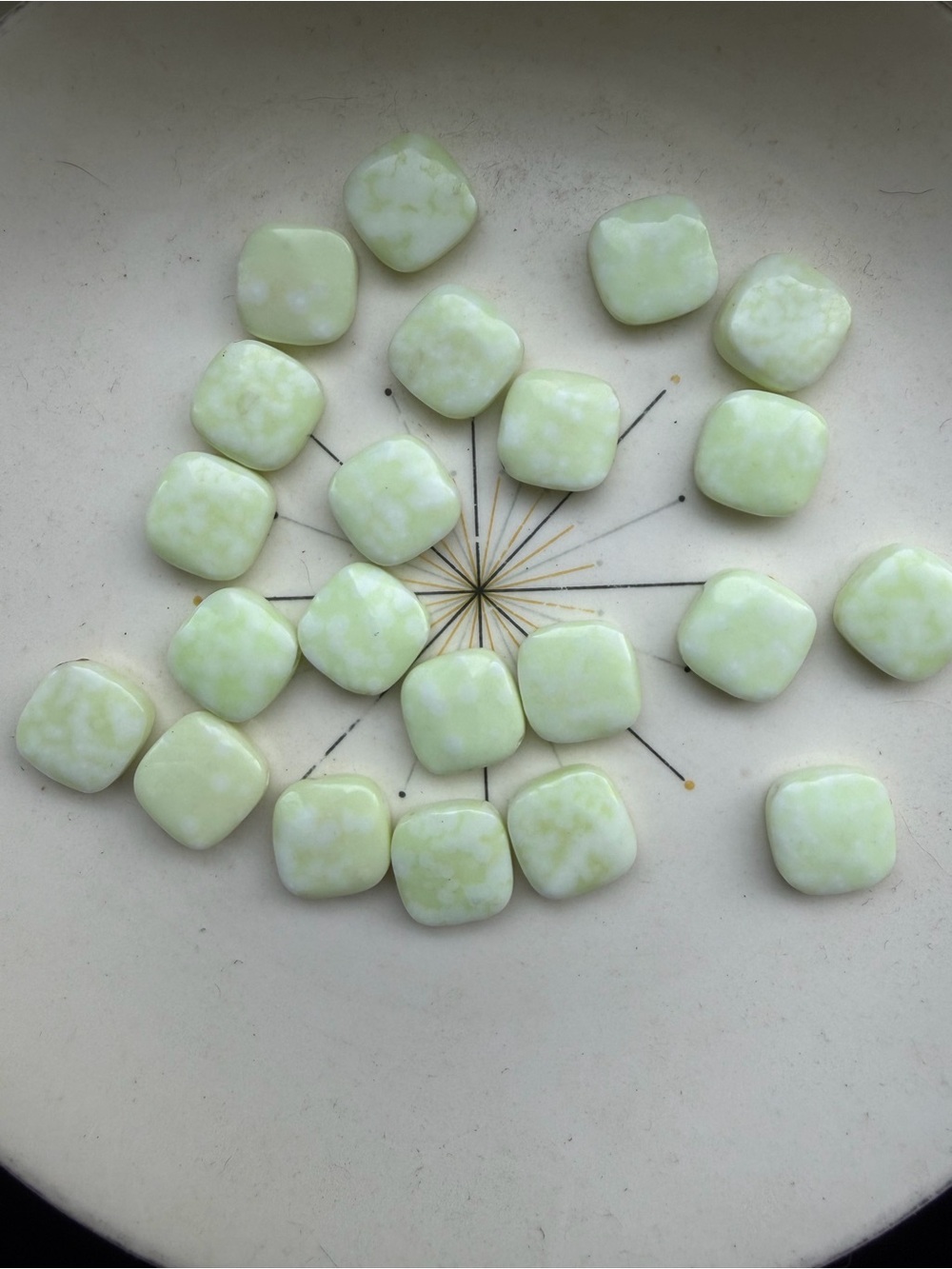 22 Stone Beads in Lemon Lime